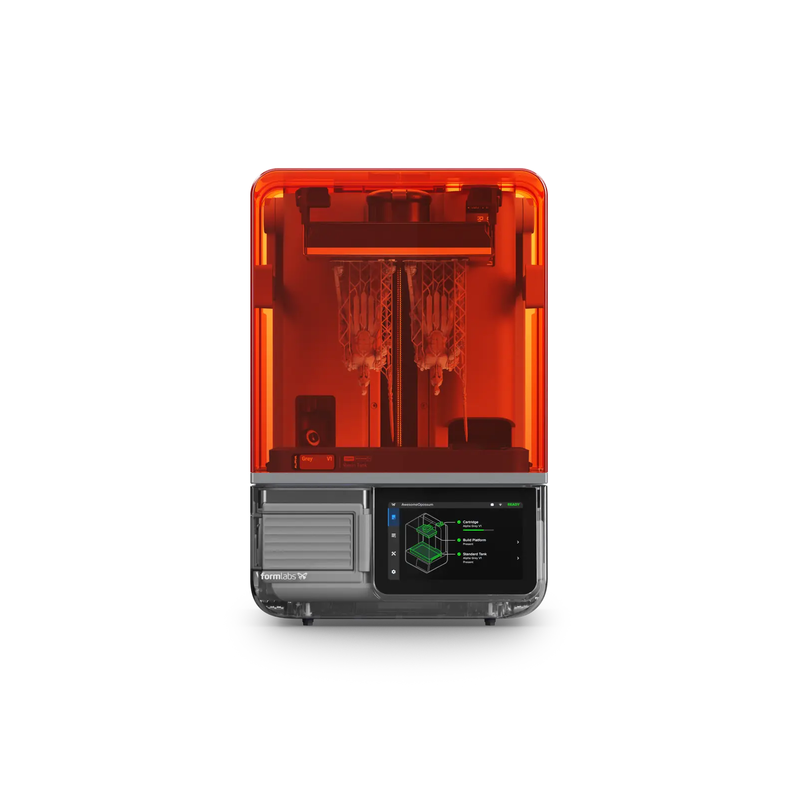 Resin 3D printer on a workshop bench