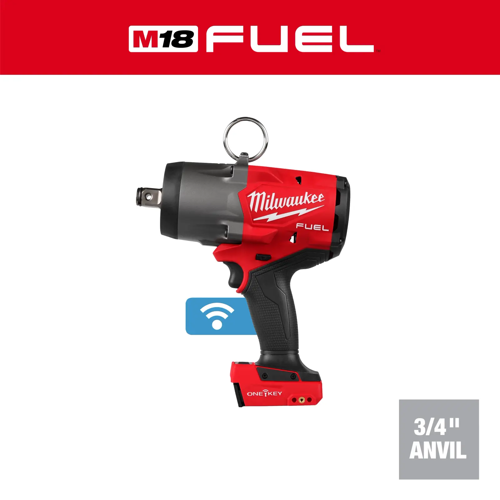 Milwaukee M18 FUEL 3/4 英寸高扭力冲击扳手（附 ONE-KEY），裸机