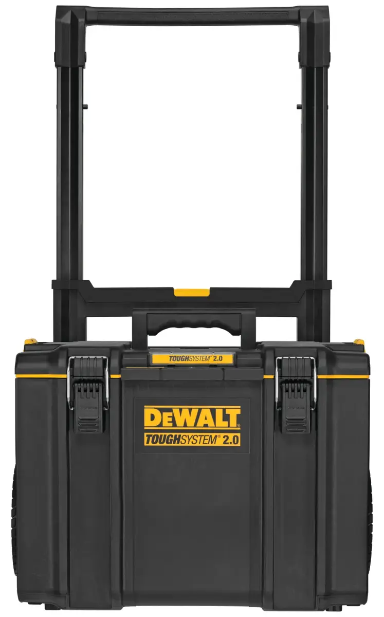 ਕੁੰਡੇ ਅਤੇ ਹੈਂਡਲ ਵਿਖਾਉਂਦਾ DEWALT DWST08450 ਰੋਲਿੰਗ ਟੂਲ ਬਾਕਸ